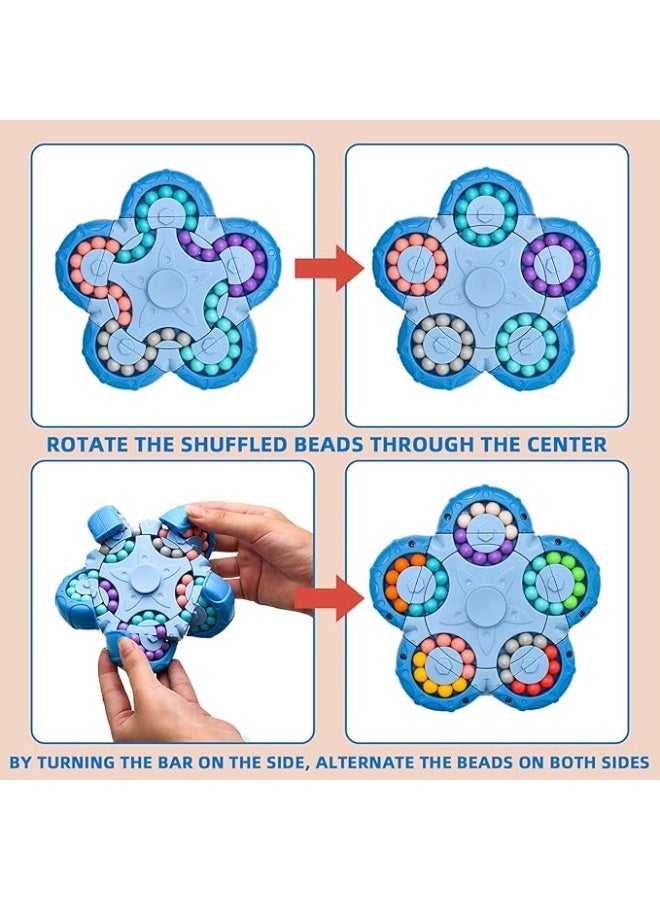 لعبة ألغاز الفاصوليا السحرية الزرقاء، مكعب دوار 2 في 1، مناسب للأطفال من سن 3 و5-7 و8-12 والمراهقين والبالغين - Image 3