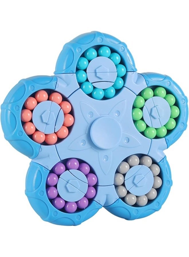 لعبة ألغاز الفاصوليا السحرية الزرقاء، مكعب دوار 2 في 1، مناسب للأطفال من سن 3 و5-7 و8-12 والمراهقين والبالغين - Image 1