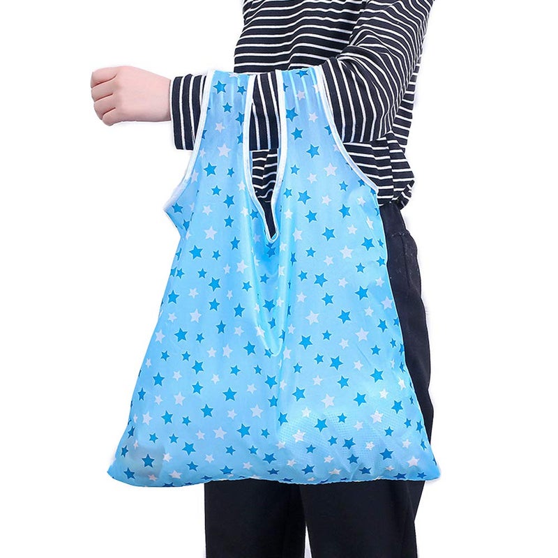 Kaxich Foldable Reusable Grocery Shopping Tote Bags  6 Pack Eco-friendly Travel Recycle Shopping Bags Folding to fits in Pocket  Waterproof and Machine Washable - Image 4