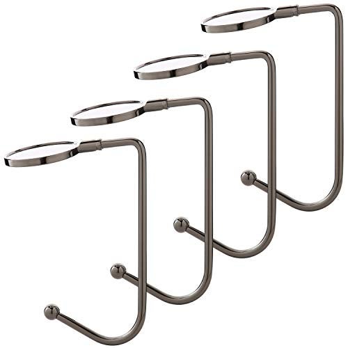 Sunshane 4 Pieces Christmas Stocking Holders Mantel Hooks Hanger Christmas Safety Hang Grip Stockings Clip for Christmas Party Decoration Gun Black - Image 1