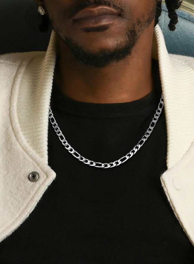 Monily 16 Inches 30 Inches Figaro Chain Necklace 4mm 8.5mm Stainless Steel Figaro Link Chain for Men Women 18k Real Gold Plated - Image 3