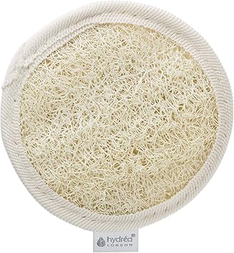 Hydrea London Cleansing Exfoliating Loofah Facial Pad Double Sided with Organic Egyptian Cotton - Image 1