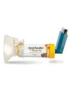 aero chamber Aerosol Chamber Inhaler for Children Medium 1-5 Years Yellow, with Face Mask, Latex-Free Air Funnel  - Image 4