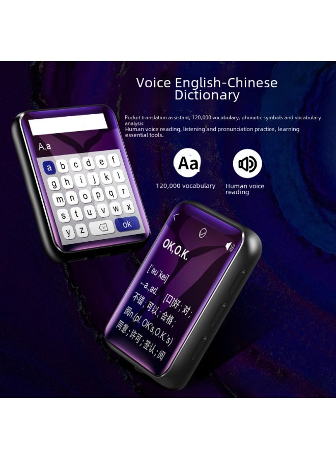 Full Screen Mp3 Mp4 Portable Music Player Student Version Ultra-thin Bluetooth Convenient Mp5 Music Player Mp6-Body Color:Black Bluetooth Version [full Screen Metal Case]]-Memory Capacity:8GB + Full Set Of Accessories  - Image 4