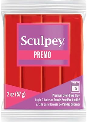 Polyform Polyform Sculpey Premo Polymer Oven-Bake Clay, Cadmium Red Hue, Non Toxic, 2 oz. bar, Great for jewelry making,  - Image 1