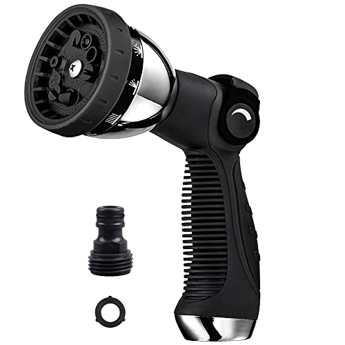 REDESS Garden Hose Nozzle Spray Nozzle,10 Hose Metal Duty Watering Patterns Thumb Control On Off Valve, High Pressure Nozzle Sprayer for Watering Plants, Car Wash,Cleaning,Showering Pets - Image 1