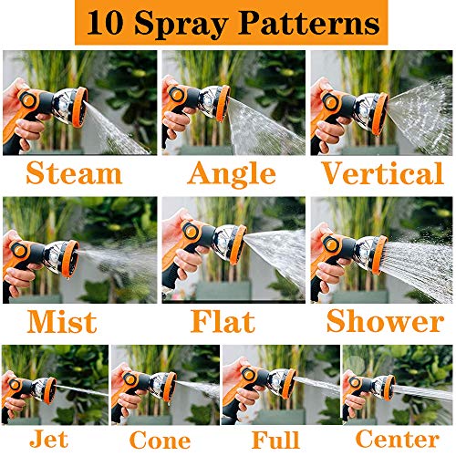 REDESS Garden Hose Nozzle Spray Nozzle,10 Hose Metal Duty Watering Patterns Thumb Control On Off Valve, High Pressure Nozzle Sprayer for Watering Plants, Car Wash,Cleaning,Showering Pets - Image 4