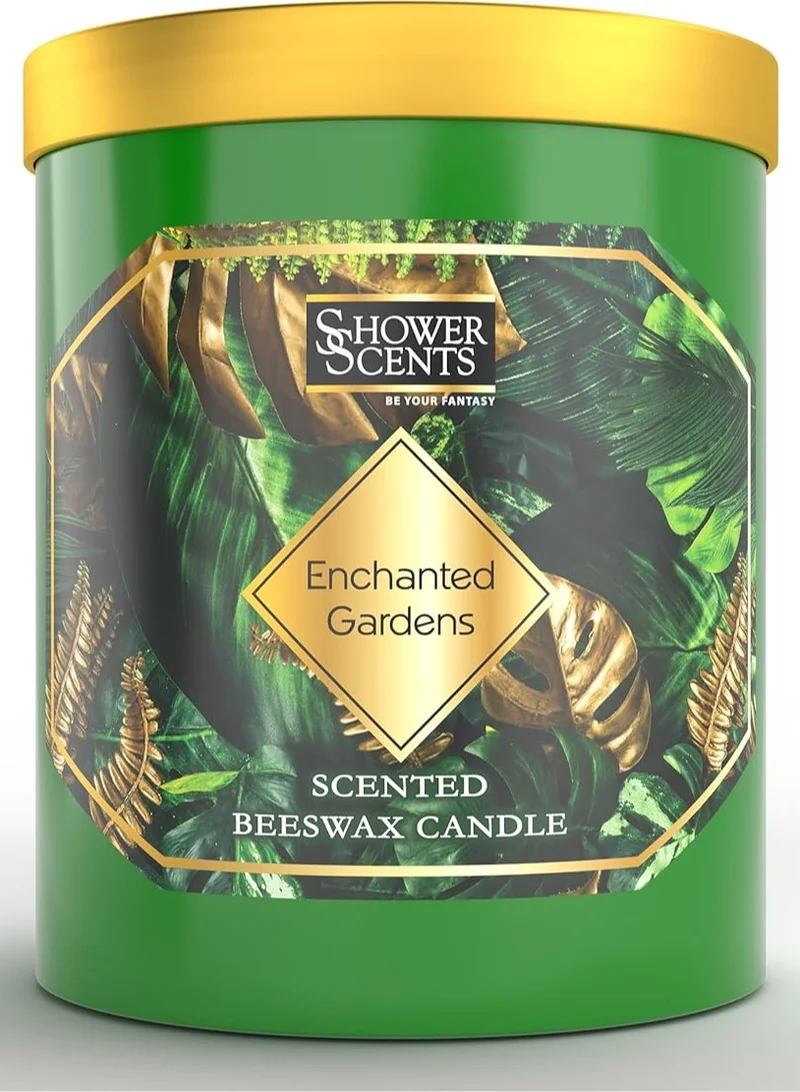 Shower Scents Shower Scents Enchanted Gardens Beeswax 3 - Wick Scented Candle 410g