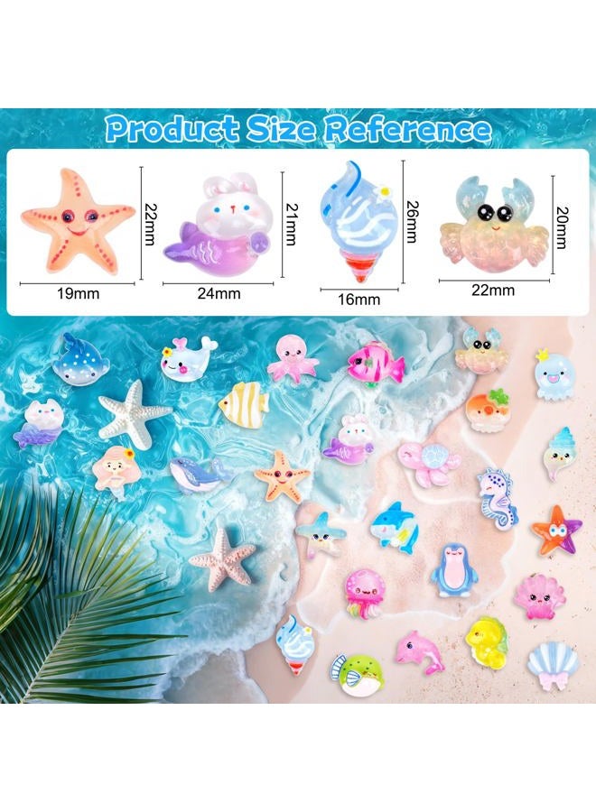 Hysagtek Mini Ocean Resin Animals Blind Bags - 100 Pcs Luminous Tiny Sea Animals Glow in The Dark Miniature Figurines Aquarium Decor for DIY Fish Tank Potted Christmas Dollhouse Decor Xmas Gift - Image 2