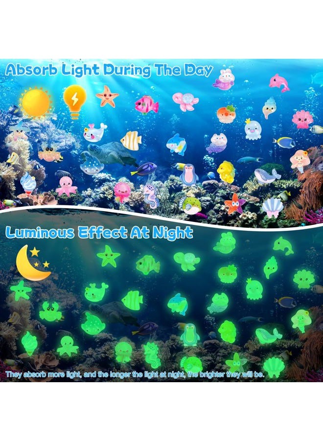 Hysagtek Mini Ocean Resin Animals Blind Bags - 100 Pcs Luminous Tiny Sea Animals Glow in The Dark Miniature Figurines Aquarium Decor for DIY Fish Tank Potted Christmas Dollhouse Decor Xmas Gift - Image 3
