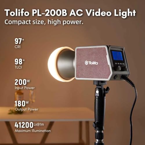 Tolifo 200W BiColor Handheld Spotlight Silent COB LED Video Light Kit 2700K6500K CRI97TLCI9812 EffectsAPP Control 360 Fill Lights for PhotographyStudioYouTubeTikTokLive Streaming - Image 3