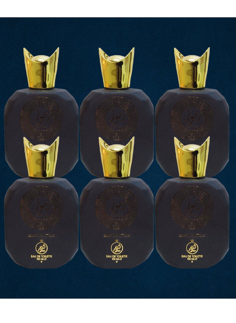 نجمة 6 قطع عطر رموز بلاك اديشن 100 مل EDT - Image 1