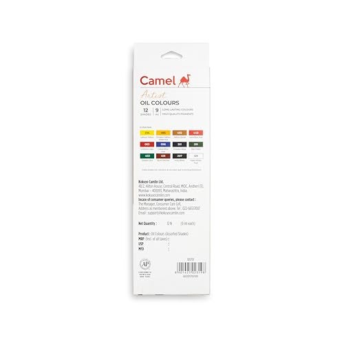 Camel Artist's Oil Color Box - 9ml Tubes, 12 Shades - Image 4