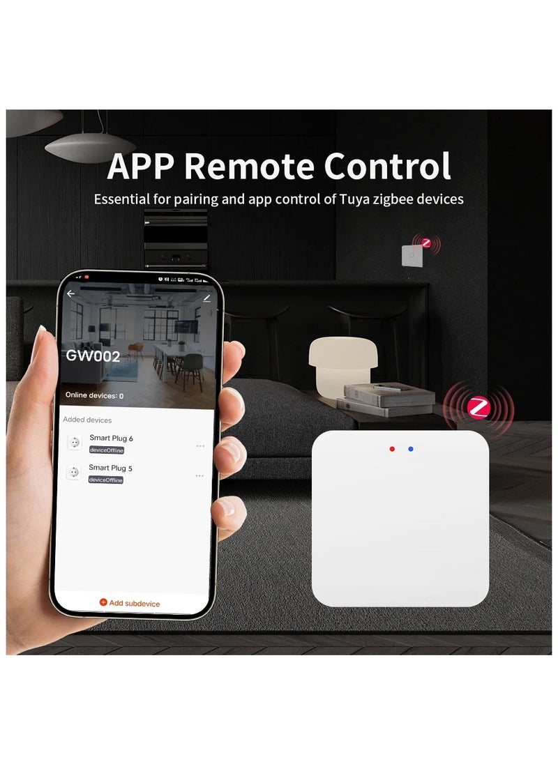 UanTii Tuya ZigBee Hub Tuya Zigbee 3.0 Wireless Gateway Bridge for App and Voice Control, Tuya Smart Home Hub, Works with Alexa Google,works with Home Assistant  - Image 2