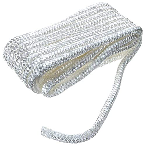SEACHOICE DoubleBraid Nylon Dock Line 38 x 20 40101 White - Image 1