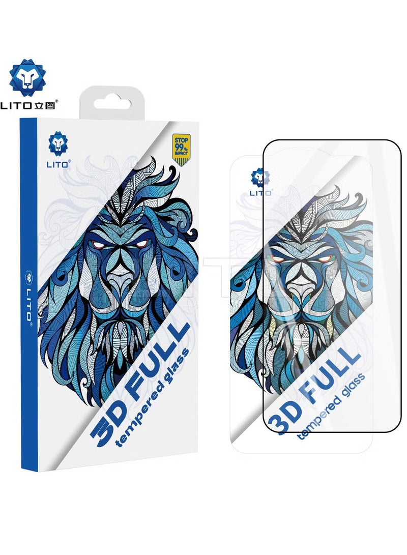 ليتو غطاء كامل من الزجاج المقوى ليتو ثلاثي الأبعاد لهاتف أوبو رينو 11 5G مع بصمة الإصبع - أسود - Image 1