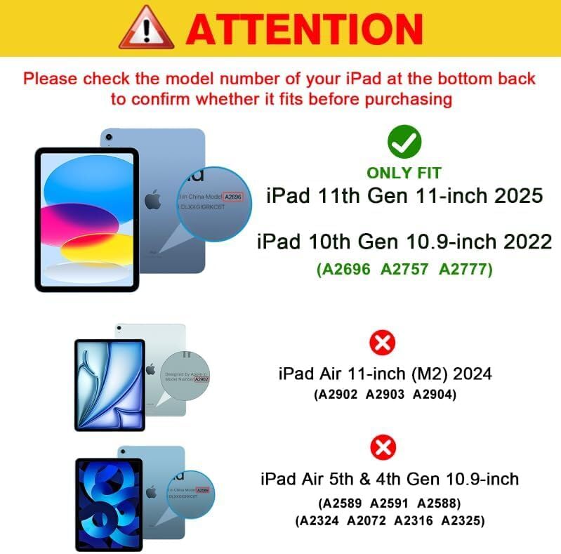 MOCA Case for iPad (A16) 11th Generation 11 Inch 2025 10th Generation 2022 iPad 10.9 Inch Slim Shell Back Protective Smart Cover for 10.9” iPad 10th 2022 Release A2696 A2757 A2777 (Lavender) - Image 3
