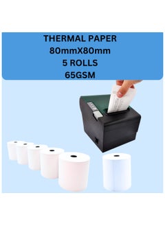 Hero Master Thermal Paper for POS Printer,80 X80mm,65GSM ,5 Roll  - Image 1
