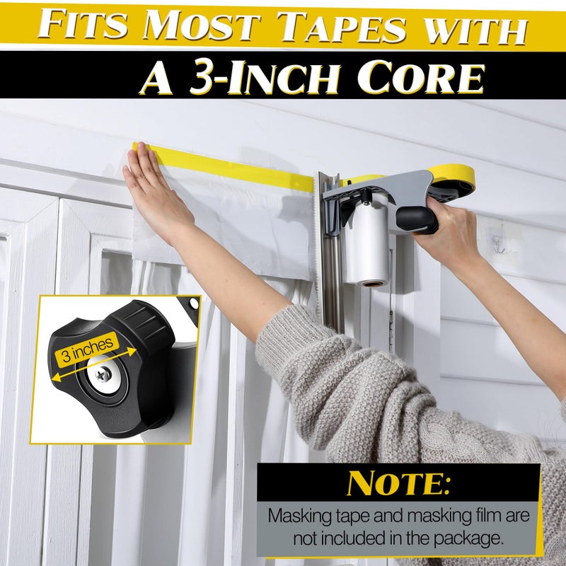 Enhon Painter's Tape and Masking Film Dispenser Kit with 12 Inch Film Blade for CuttingTape, Masking Film & Paper, Masking Tool for Home, Office Improvements Protects Surfaces from Paint Splatters - Image 3