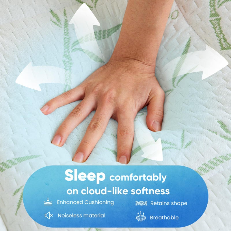 DUMOS Dual Layer 3 Inch Mattress Topper Queen, Memory Foam Mattress Topper - 2 Inch Gel Memory Foam and 1 Inch Pillow Top Mattress Pad Cover for Back Pain, Thick Soft Topper with 8-21 Inch Deep Pocket - Image 5