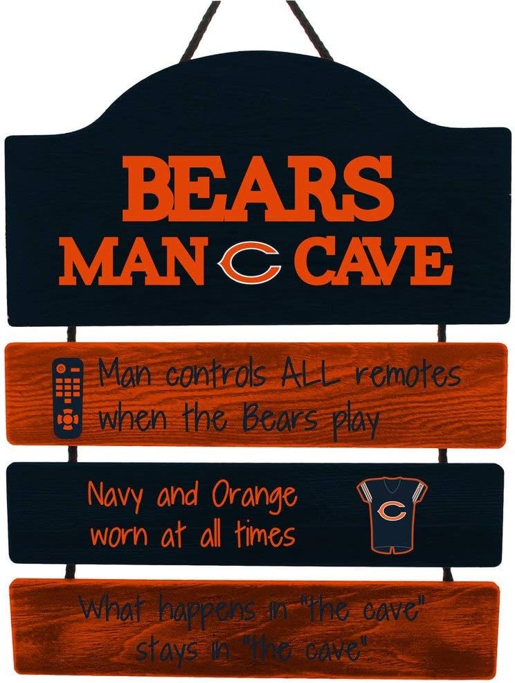 FOCO NFL Team Logo Mancave Man Cave Hanging Wall Sign - Image 1