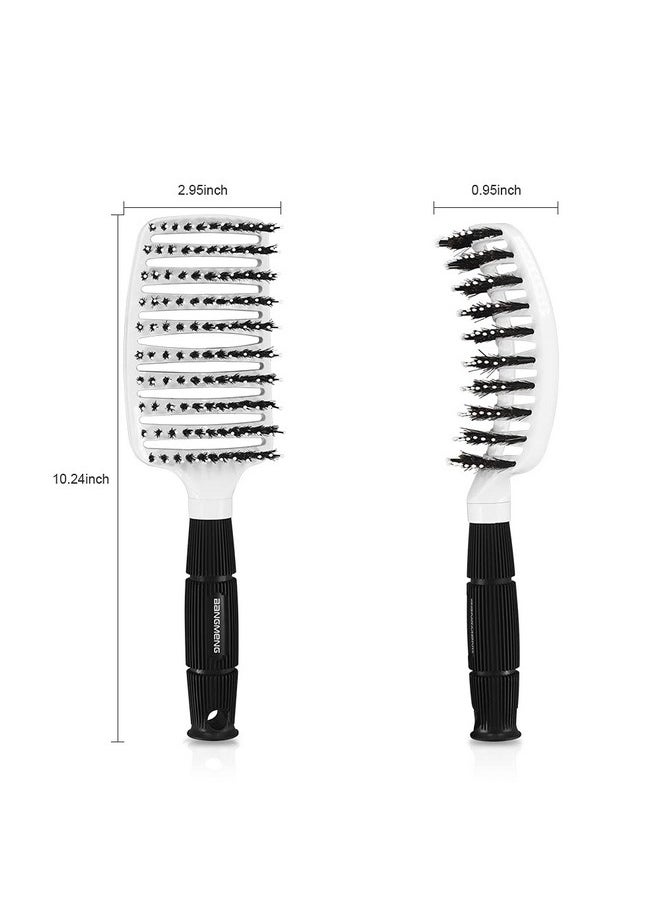 BANGMENG Hair Brushes for Women, Vented Hair Brush with Boar Bristles, Curved Vent Brush for Blow Drying, Suitable for Long, Short,Thick, Thin, Straight, Curly, Fine Hair  - Image 4