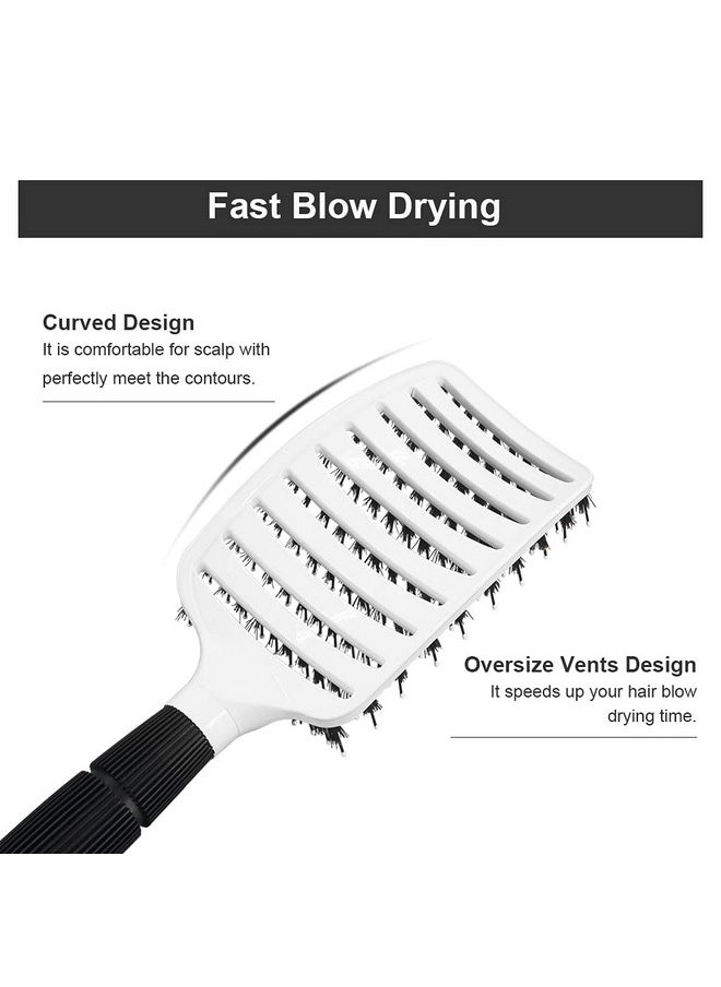 BANGMENG Hair Brushes for Women, Vented Hair Brush with Boar Bristles, Curved Vent Brush for Blow Drying, Suitable for Long, Short,Thick, Thin, Straight, Curly, Fine Hair  - Image 3