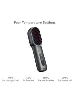 General Cordless Hair Straightener Brush Portable Mini Straightening Brush for Travel Negative Ion Hot Comb Hair Straightener for Women Anti-Scald  - Image 3