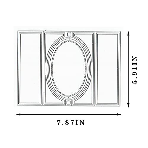 ALIBBON 3D Card Shape Die Cuts for Card Making and Scrapbooking, Oval Background Cutting Dies Metal Template Molds, Rectangle Die Cuts for DIY Photo Album Paper Embossing Card Making Decoration - Image 2