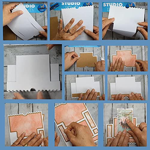 ALIBBON 3D Card Shape Die Cuts for Card Making and Scrapbooking, Oval Background Cutting Dies Metal Template Molds, Rectangle Die Cuts for DIY Photo Album Paper Embossing Card Making Decoration - Image 5
