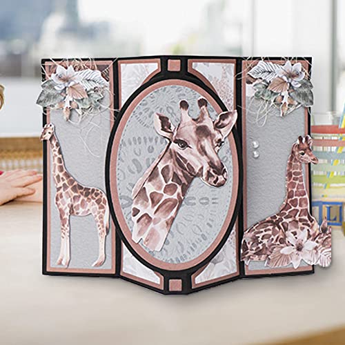 ALIBBON 3D Card Shape Die Cuts for Card Making and Scrapbooking, Oval Background Cutting Dies Metal Template Molds, Rectangle Die Cuts for DIY Photo Album Paper Embossing Card Making Decoration - Image 3