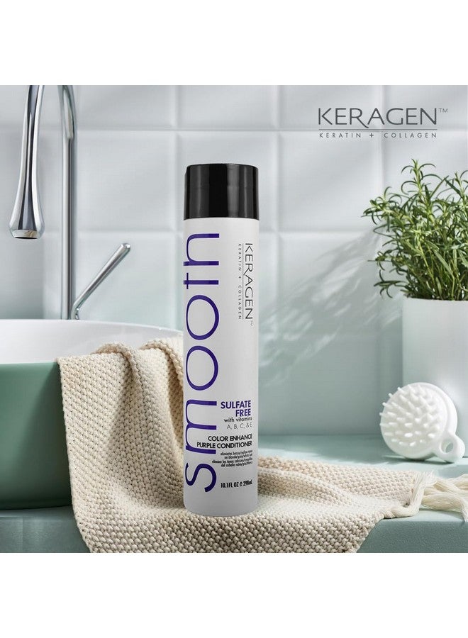 KERAGEN - Sulfate - Free Color Enhance Purple Shampoo For Neutralizing Yellow Tones On Blonde And Silver Hair With Keratin, Panthenol, Vitamins, Collagen, And Jojoba Oil - 10 Oz - Image 2