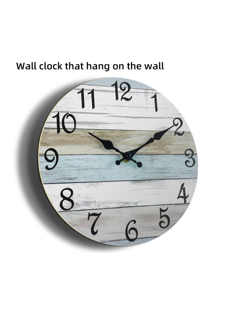 CHYLIN Wall Clock Silent Non Ticking Battery Operated, Rustic Coastal Country Clock Decorative for Bathroom, Kitchen, Bedroom, Living Room (10 Inch) - Image 4