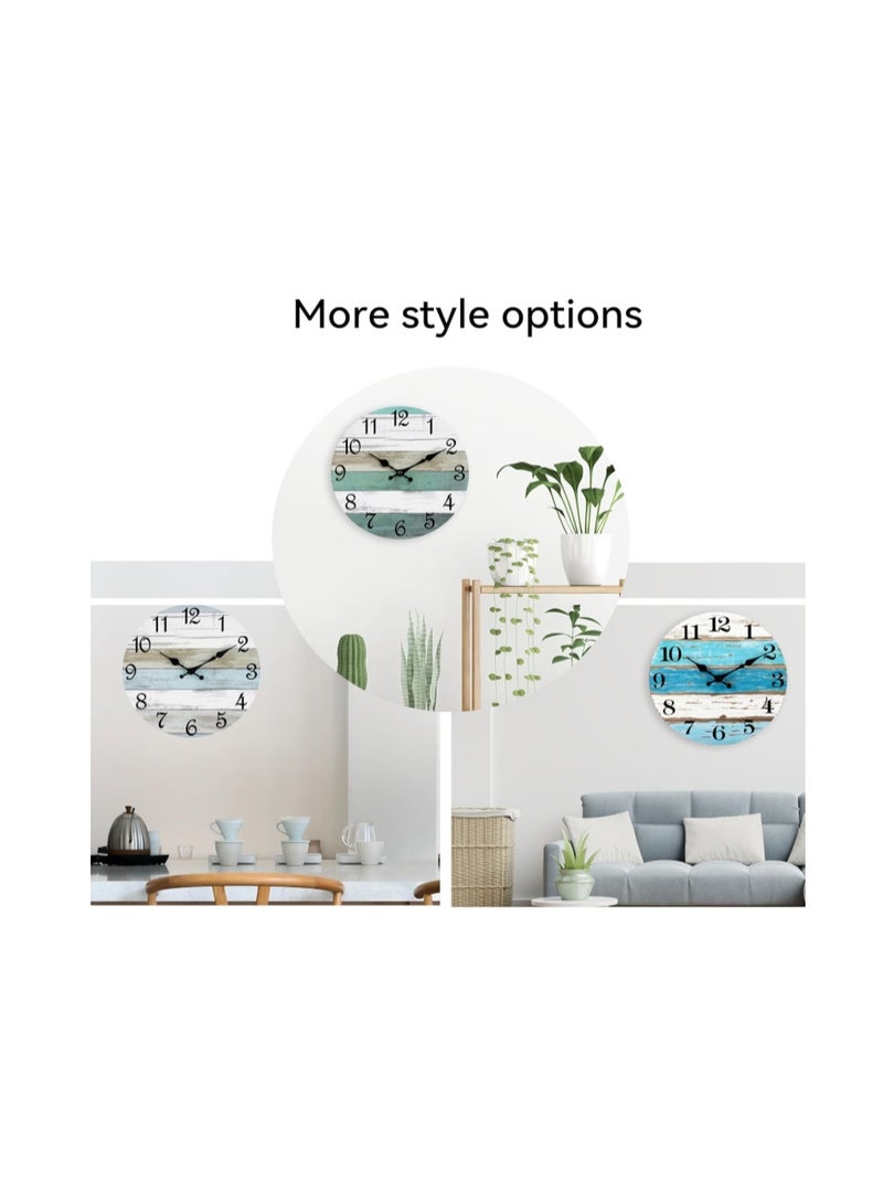 CHYLIN Wall Clock Silent Non Ticking Battery Operated, Rustic Coastal Country Clock Decorative for Bathroom, Kitchen, Bedroom, Living Room (10 Inch) - Image 5