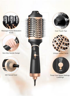 Joshberg Ceramic Hair Dryer and Styler,3 IN 1 Hair Dryer Brush,Hair Curler,Hair Straightener,Negative Ion Ceramic Brush Blow Dryer Styler, for All Hair Types  - Image 2