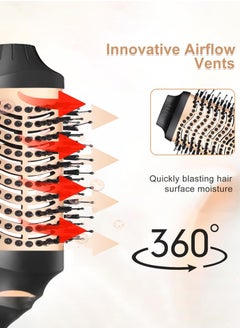 Joshberg Ceramic Hair Dryer and Styler,3 IN 1 Hair Dryer Brush,Hair Curler,Hair Straightener,Negative Ion Ceramic Brush Blow Dryer Styler, for All Hair Types  - Image 4
