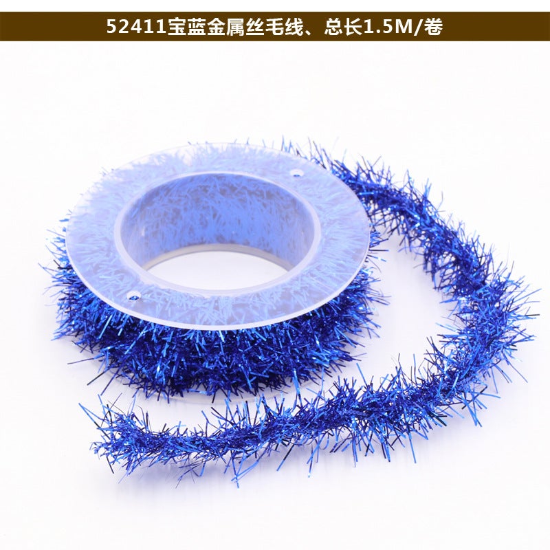 Festive Background Decoration Tinsel Strips 1.5M/Roll Diy With Iron Wire Tinsel Yarn Supply - Image 1