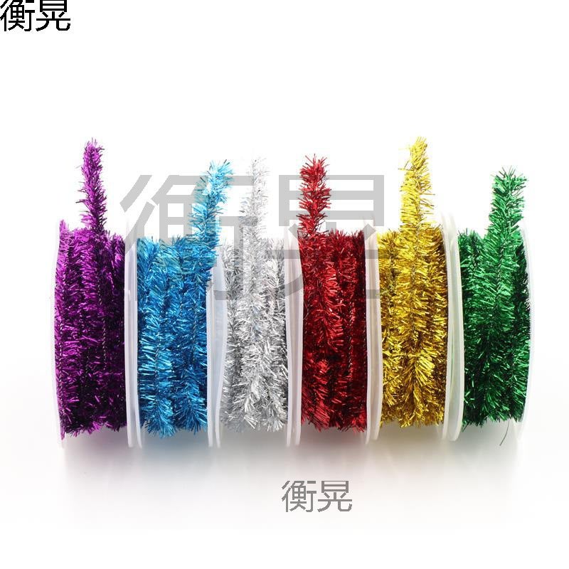 Festive Background Decoration Tinsel Strips 1.5M/Roll Diy With Iron Wire Tinsel Yarn Supply - Image 3