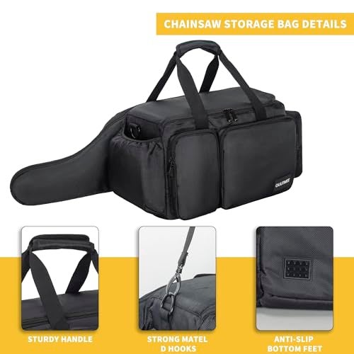 OUUTMEE Chainsaw Carrying Case, Waterproof Foldable Chainsaw Storage Bag Compatible with EGO, Dewalt, Greenworks 14 & 16 & 18 Inch Cordless Power Chainsaw & Accessories - Image 4