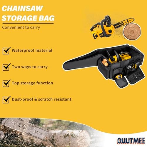OUUTMEE Chainsaw Carrying Case, Waterproof Foldable Chainsaw Storage Bag Compatible with EGO, Dewalt, Greenworks 14 & 16 & 18 Inch Cordless Power Chainsaw & Accessories - Image 5