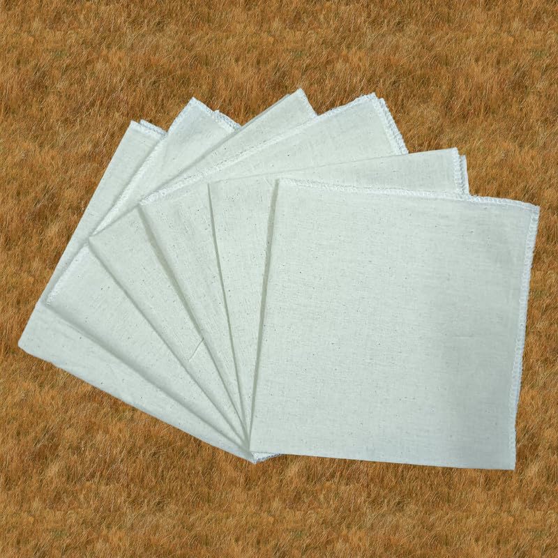 GMR Idly Steaming Cloth Square Shape Unbleached Pure Cotton Suitable for 4/5/6/7/8 Pit Idly plate Stitched Overlapping edges - Pack of 6 - Image 2