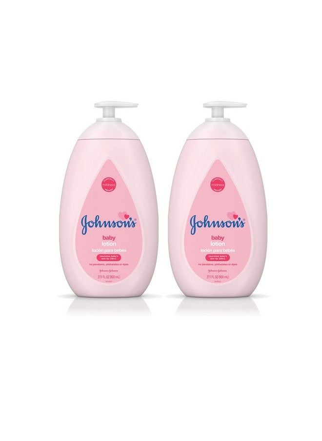 Johnson's Baby - لوشن جونسون الوردي المرطب للأطفال بزيت جوز الهند المضاد للحساسية، 2 × 27.1 أونصة سائلة - Image 1