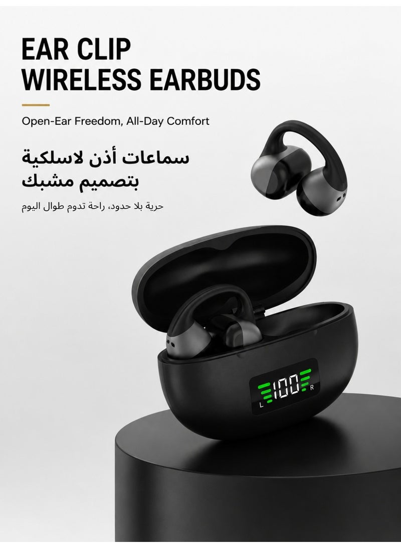 Cooyee سماعات أذن لاسلكية بتصميم مشبك، بلوتوث 6.0، مفتوحة الأذن، للرياضة والعمل والاستخدام اليومي - Image 1