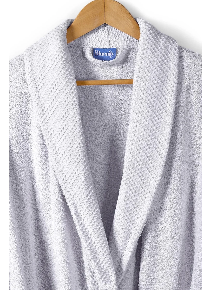 Bluenity Softy - 100% Natural Cotton Extra Soft Bathrobe 2xl - Gray