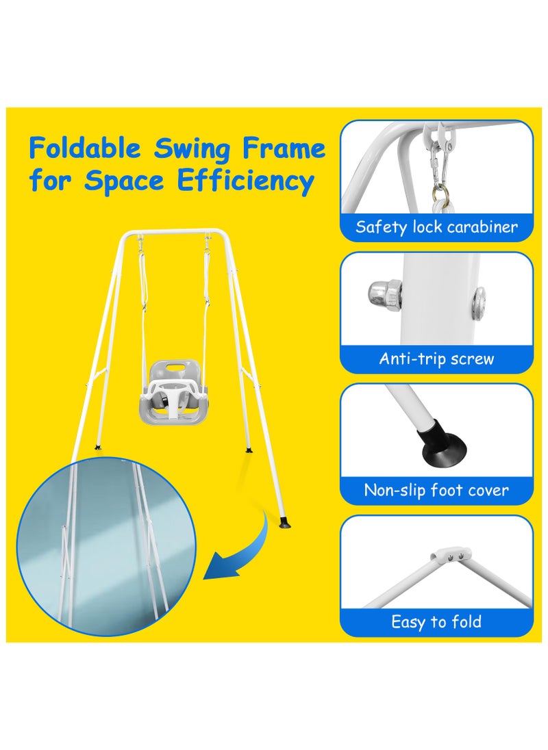Stanew 3 in 1 Toddler Swing, Swing Set for Indoor/Outdoor, Easy to Assemble & Store, Suitable for Aged 6 Months to 10 Years Old(grey)  - Image 4