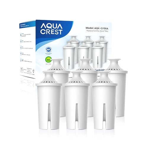 AquaCrest AQUA CREST Replacement for Brita® Filter, Brita® Water Pitchers and Dispensers, Classic OB03, Mavea® 107007, and More, NSF Certified Pitcher Water Filter, 1 Year Filter Supply, 6 Count - Image 1