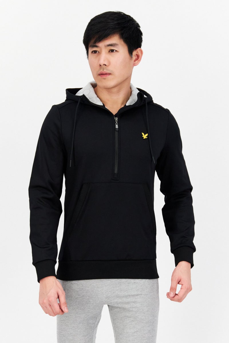 Lyle & Scott Men Hooded Long Sleeve Embroidered Logo Sweatshirt, Black - Image 1