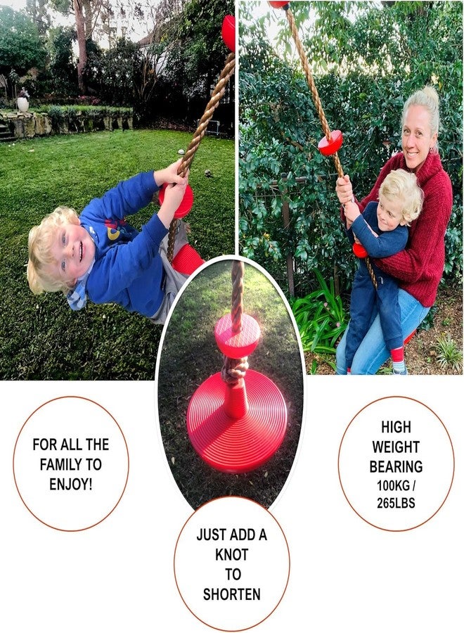 kartfury Platform Disc Tree Swing for Kids, Rope Climbing Swing Seat, 91 cm Diameter - Image 2