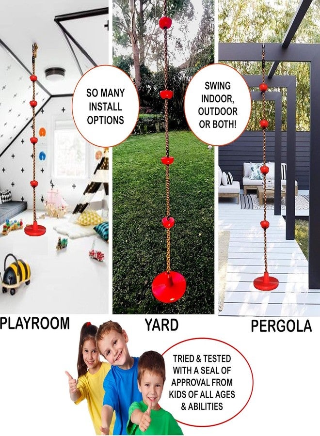 kartfury Platform Disc Tree Swing for Kids, Rope Climbing Swing Seat, 91 cm Diameter - Image 4