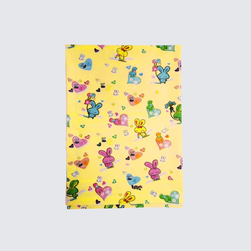 Hooper Plastic Baby Bed-Sheet | Wetting Protector Sheet | Mattress Sheet for Baby | Toddler Bed-Sheet | Thin, Printed Tiny Animal Pattern, Washable, Protects from Wetness (Yellow XL) - Image 1